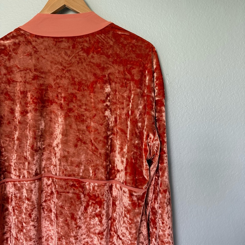 Rust Velvet Open-Front Women's Topper - Picture 3 of 8